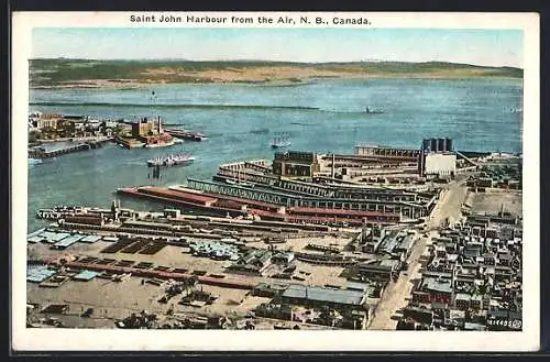 AK Saint John /N. B., Saint John Harbour, Bird`s Eye View