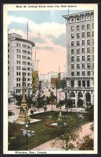 AK Winnipeg /Man., Main St. looking South from City Hall Square
