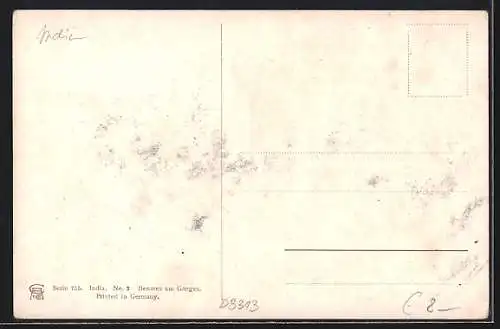 Künstler-AK Friedrich Perlberg: Benares, Motiv am Ganges