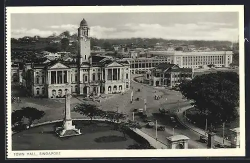 AK Singapore, Town Hall aus der Vogelschau