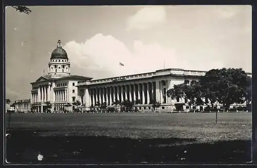 AK Singapore, Öffentliches Gebäude mit britischer Fahne