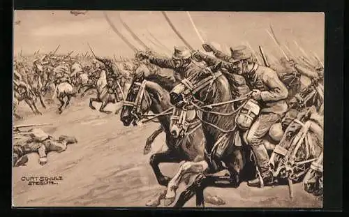 Künstler-AK Curt Schulz-Steglitz: Der sieg der österr. Truppen über die russische Armee bei Krasnik