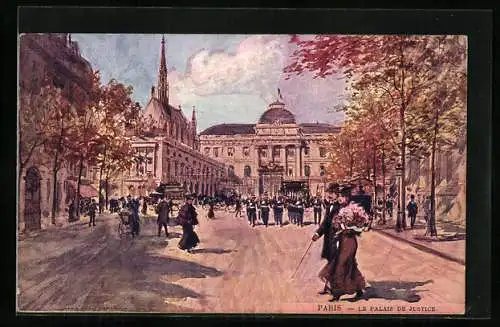Künstler-AK Georges Stein: Paris, Le Palais de Justice