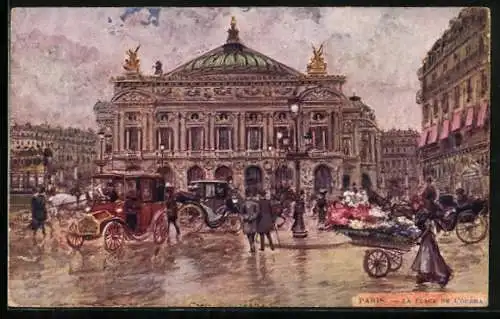 Künstler-AK Georges Stein: Paris, La Place de L` Opera