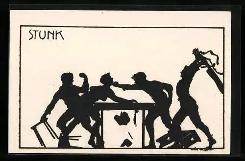 Künstler-AK K. Blossfeld: Wandervogel Freud und Leid: Stunk