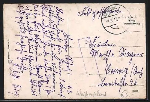 AK Brest-Litowsk, Landstrasse mit zerstörten Häusern