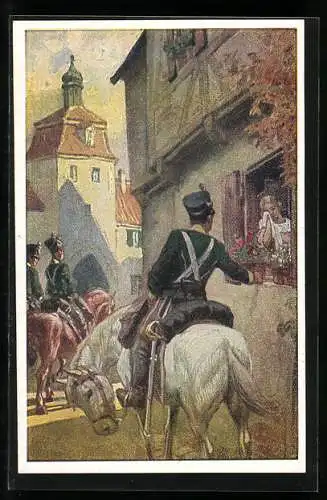 Künstler-AK P. Hey: Es ritten drei Reiter zum Tore hinaus