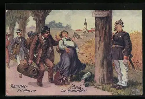 Künstler-AK Arthur Thiele: Die Hamsterfalle