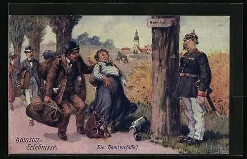 Künstler-AK Arthur Thiele: Die Hamsterfalle