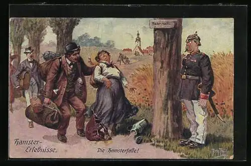 Künstler-AK Arthur Thiele: Die Hamsterfalle