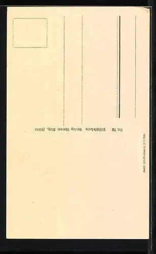 Künstler-AK Wandersmann mit Stock, Scherenschnitt