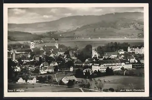 AK Isny /Allgäu, Ortsansicht mit Kirchen