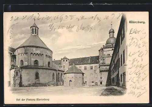AK Würzburg, Hof der Festung Marienberg