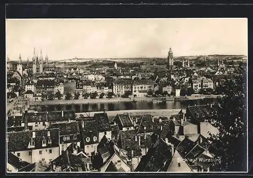 AK Würzburg, Blick auf den Ort mit Kirche