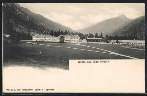 AK Bad Kreuth, Feldpartie mit Blick auf die Berge