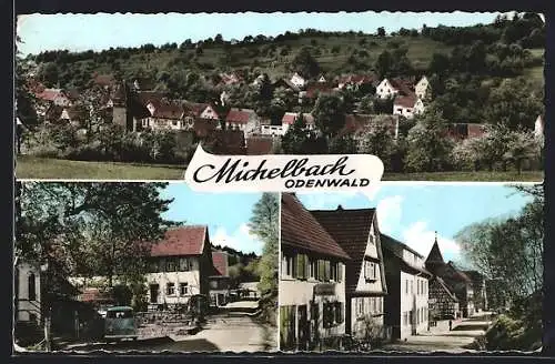AK Michelbach /Odenwald, Lebensmittelgeschäft, Strassenpartie, Teilansicht