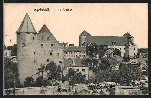 AK Ingolstadt, Altes Schloss, Seitenansicht