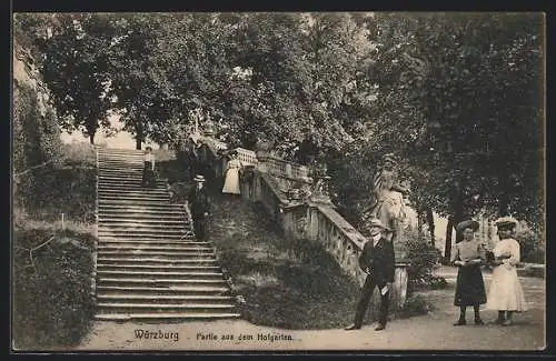 AK Würzburg, Partie im kgl. Hofgarten