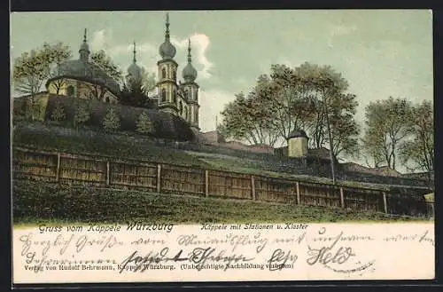 AK Würzburg, Käppele mit Stationen und Kloster