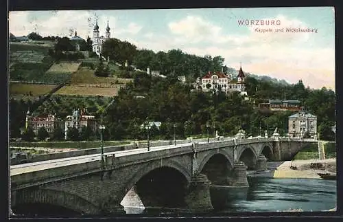 AK Würzburg, Keppele mit Ludwigsbrücke