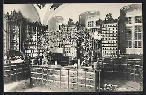 AK Würzburg, Apotheke im Juliusspital, Innenansicht