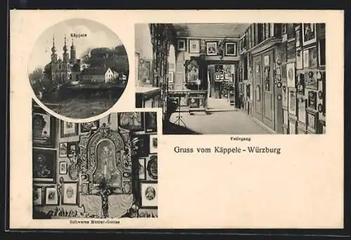 AK Würzburg, Käppele, Votivgang, Schwarze Mutter-Gottes