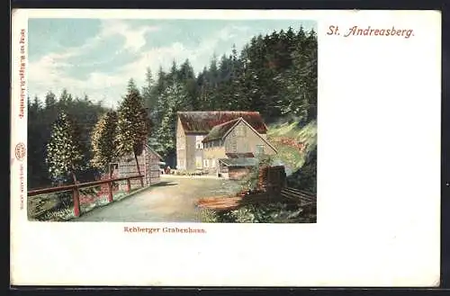 Lithographie St. Andreasberg, Rehberger Grabenhaus