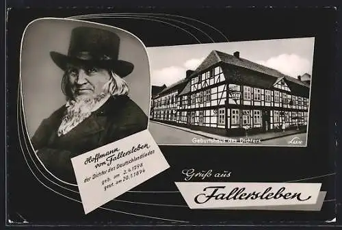 AK Fallersleben, Hoffmann von Fallersleben, Geburtshaus des Dichters