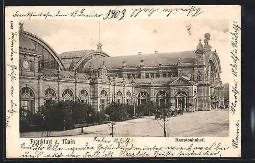 AK Frankfurt a. Main, Ansicht vom Hauptbahnhof