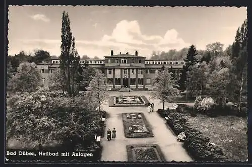 AK Bad Düben, Ansicht vom Heilbad mit den Anlagen