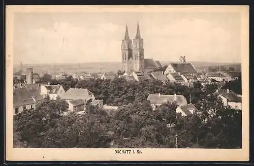 AK Oschatz i. Sa., Kirche im Ortsbild
