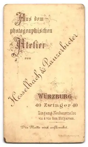 Fotografie Hesselbach & Panzerbieter, Würzburg, Zwinger 40, Hübsche Bürgerliche mit Flechtfrisur