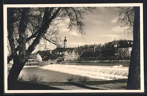 AK Landsberg /Lech, Teilansicht mit Wasserfall