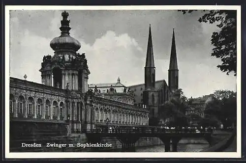 AK Dresden, Zwinger mit Sophienkirche
