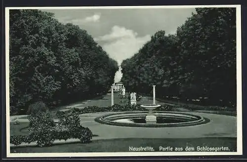 AK Neustrelitz, Partie am Schlossgarten