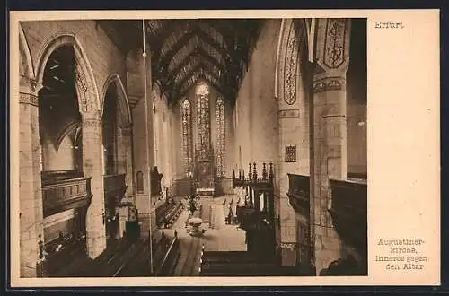 AK Erfurt, Augustiner-Kirche, Inneres gegen den Altar