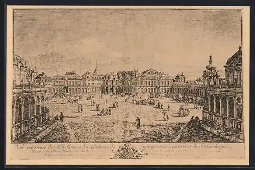 Künstler-AK Dresden, Der Zwinger im 18ten Jahrhundert