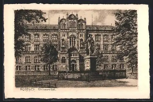 AK Rostock, Universität mit Denkmal
