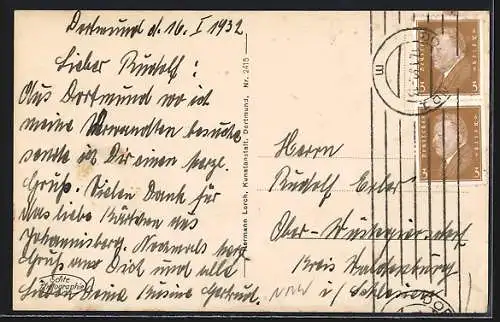 AK Dortmund, Stadttheater mit Strassenpartie