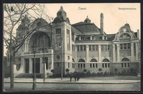 AK Essen / Ruhr, Partie am Stadtgartensaalbau