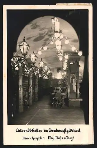 AK Wien, Laterndl-Keller im Bratwurstglöckerl in der Hauptstr. 1