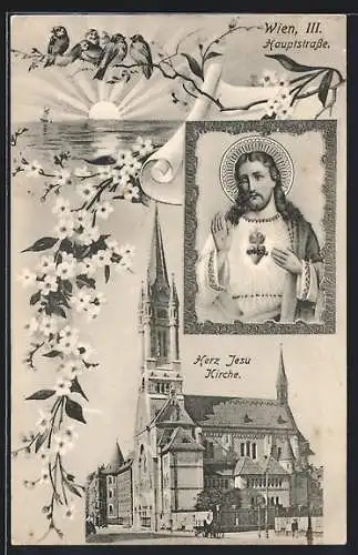 AK Wien, Herz Jesu Kirche, Hauptstrasse, Jesus
