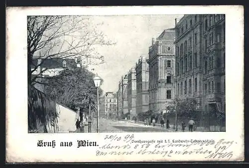 AK Wien, Boerhavegasse mit k. k. Landwehr-Cadettenschule