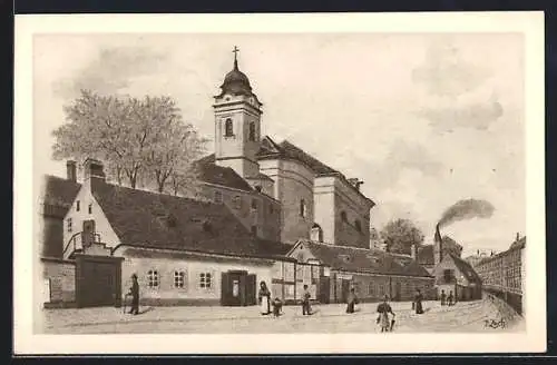 AK Alt-Wien, Erdbergstrasse mit Pfarrkirche St. Peter und Paul