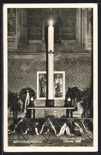 AK Wien, Artilleristen-Denkmal in der Votivkirche