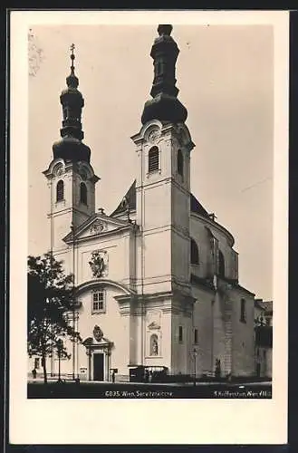 AK Wien, Servitenkirche im Sonnenschein
