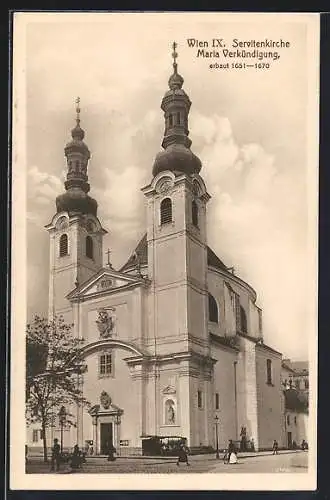 AK Wien, Maria Verkündigung Servitenkirche in der Servitengasse
