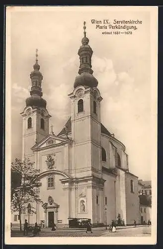 AK Wien, Maria Verkündigung Servitenkirche in der Servitengasse