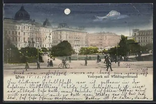 AK Wien, Votivpark mit Währingerstrasse