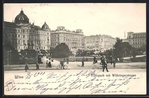 AK Wien, Votivpark mit Währingerstrasse